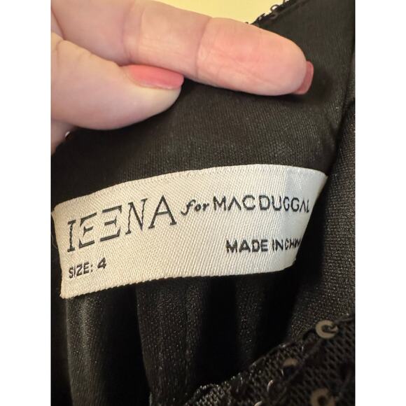 Mac Duggal NWT Halter Neck Drape Sleeve Dress in Black Size 4 - Picture 6 of 8